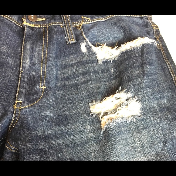 OP | Ripped Distressed Denim Cutoff Shorts - Picture 3 of 7